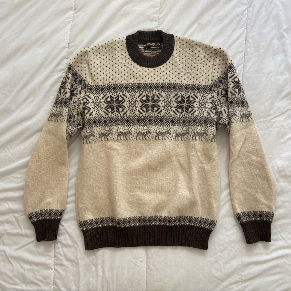 Vintage 🪩 Wool Sweater // Nordic Print